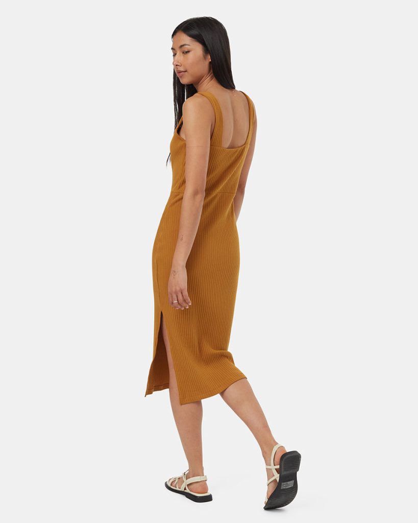 Rib Square Neck Dress - Image 2
