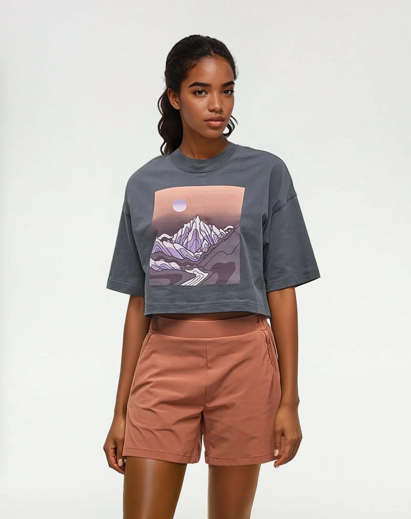 Emerald Edge Oversized Crop T-Shirt - Image 3