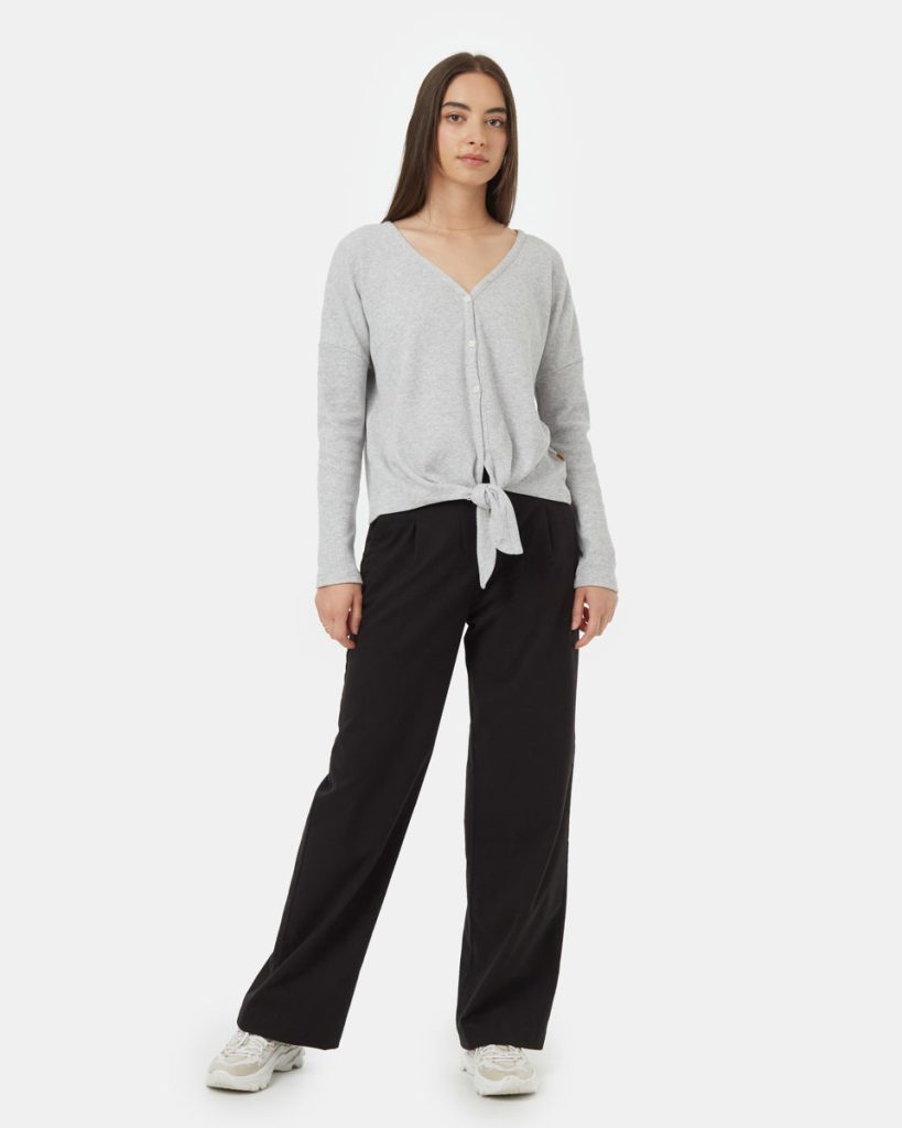 Treewaffle Tie Front Top